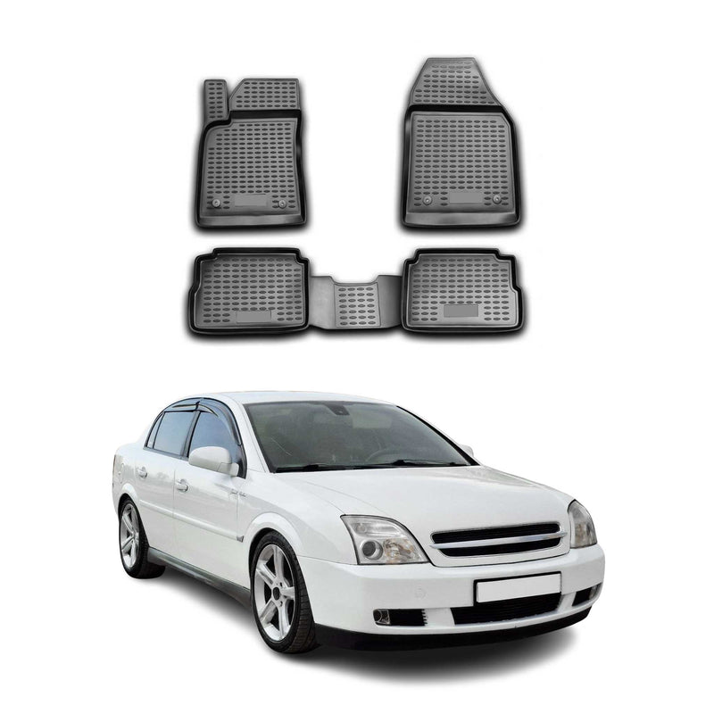 OMAC Gummimatten Fußmatten für Opel Vectra 2002-2008 TPE Automatten Schwarz 4x