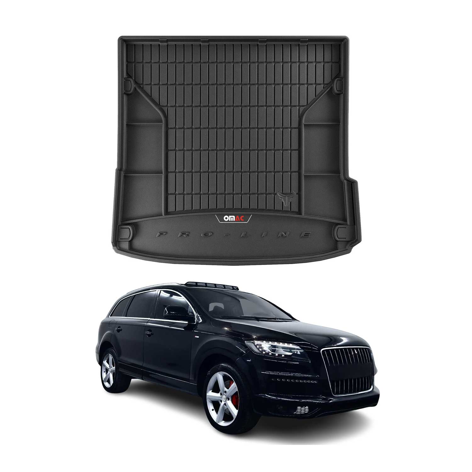 OMAC Gummi Kofferraumwanne für Audi Q7 4LB 2006-2015 TPE Laderaumwanne Schwarz