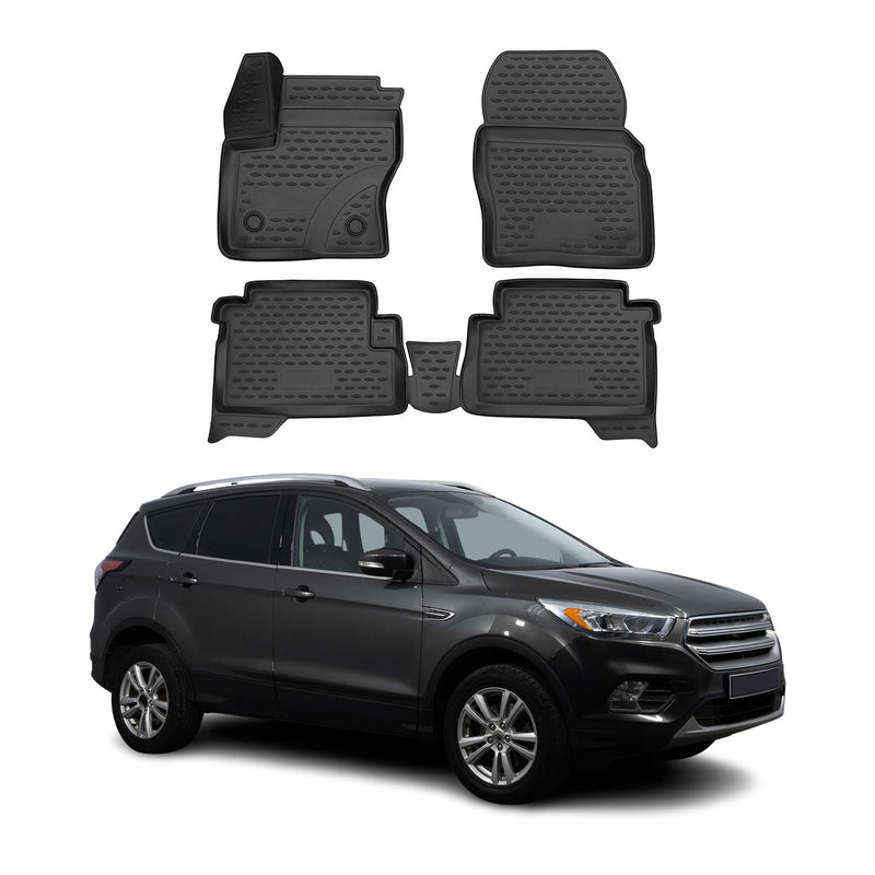 OMAC Gummimatten Fußmatten für Ford Kuga 2013-2019 TPE Automatten Schwarz 4x