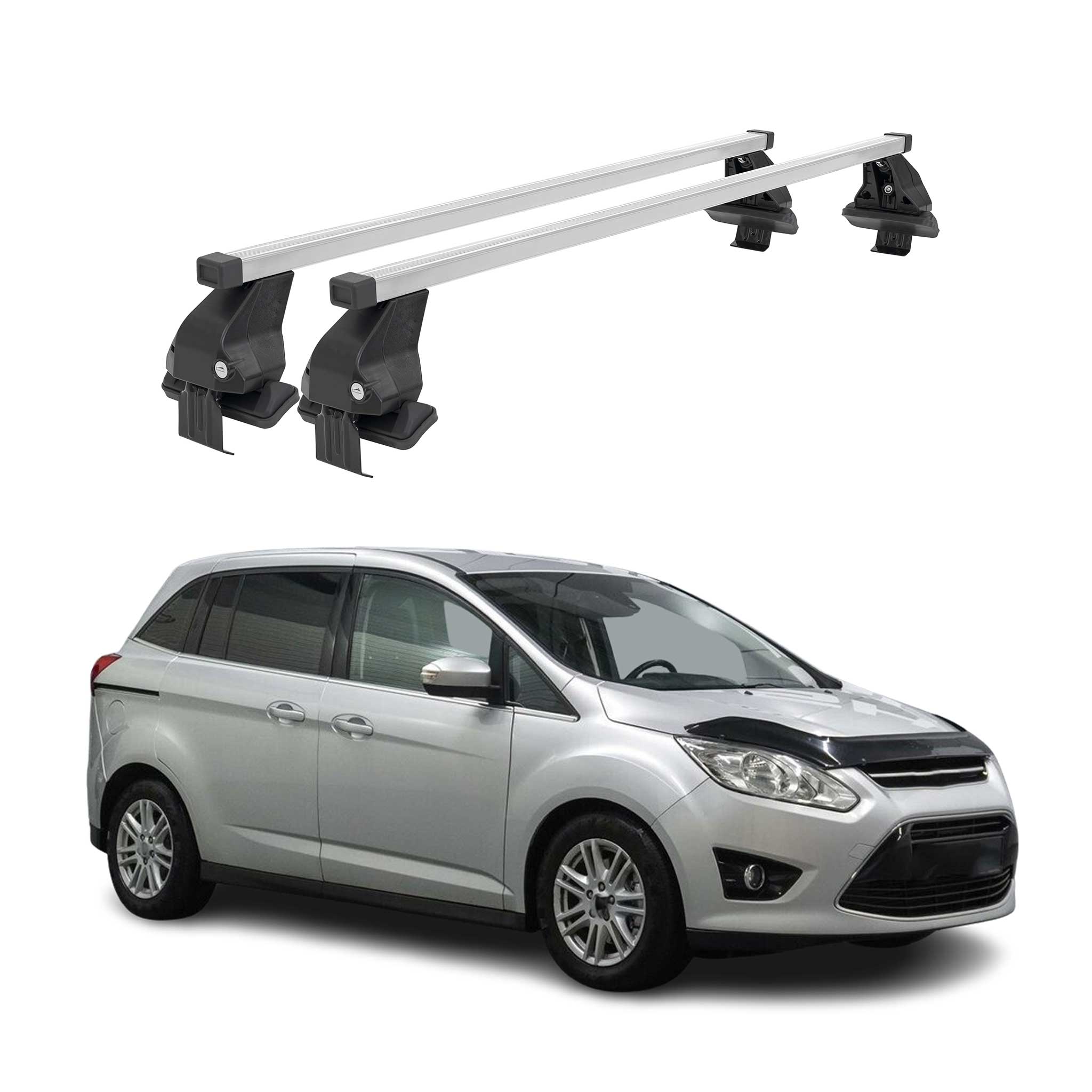 Menabo Stahl Dachträger Gepäckträger für Ford C-Max 2010-2019 Stahl Silber 2tlg
