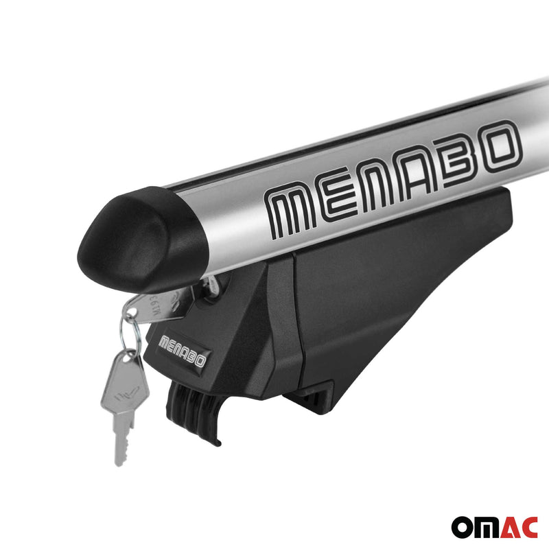 Menabo Grundträger Dachträger für Seat Leon X-Perience ST 2014-2020 Alu Grau