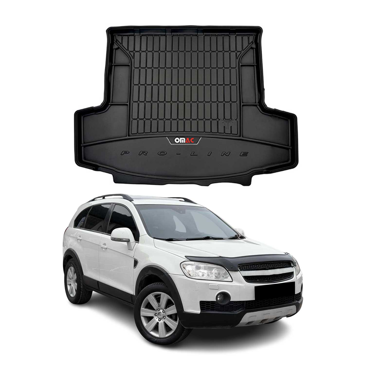 OMAC Gummi Kofferraumwanne für Chevrolet Captiva 2006-2018 5-Sitz TPE Schwarz