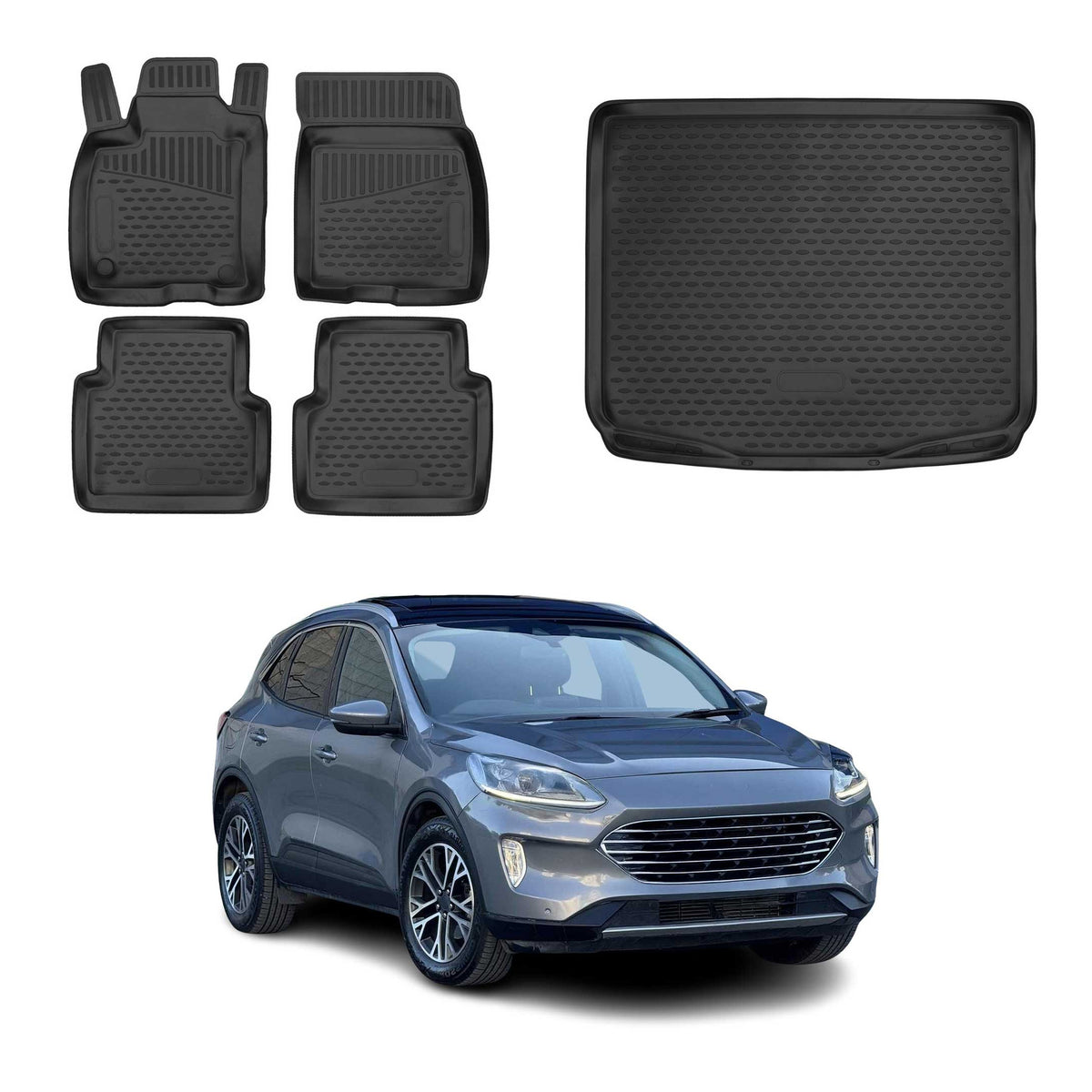 OMAC Fußmatten & Kofferraumwanne Set für Ford Kuga III 2019-2026