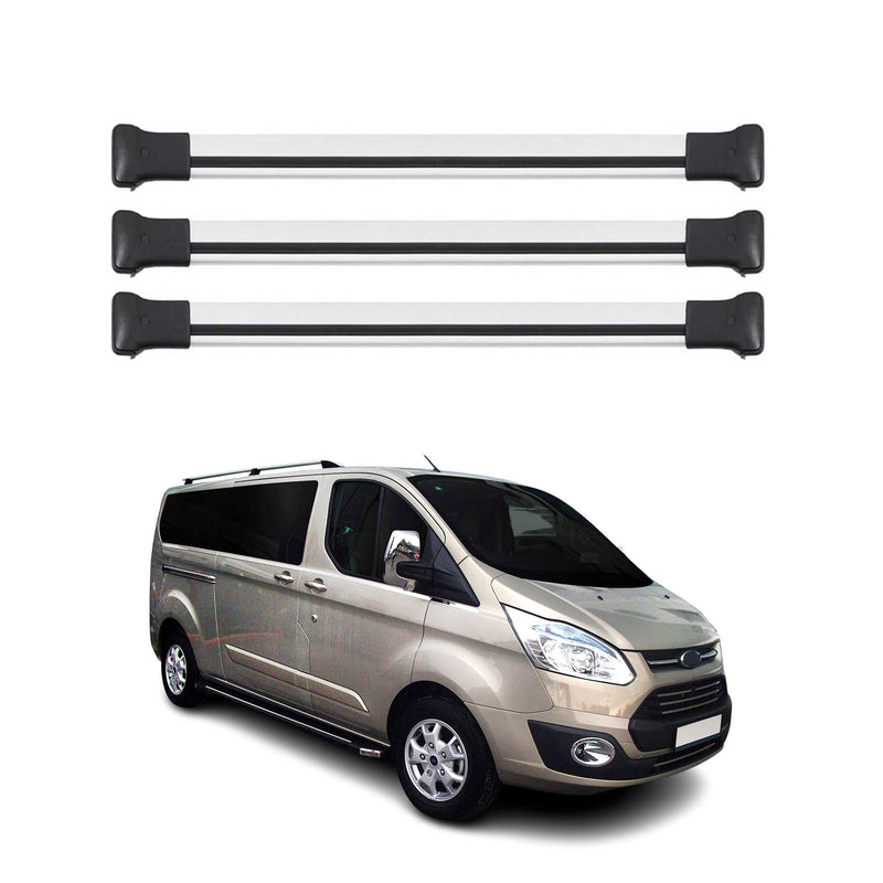 Dachträger für Ford Transit Custom / Tourneo Custom 2012-2023 Alu Silber 3tlg