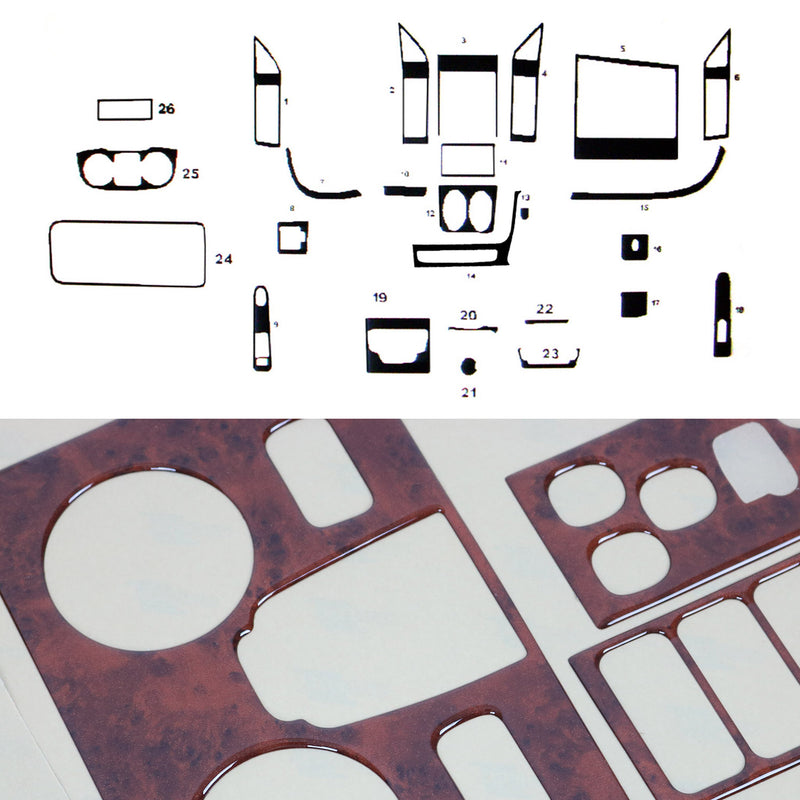 Innenraum Dekor Cockpit für Citroen Jumper 2014-2024 Wurzelholz Optik 26tlg