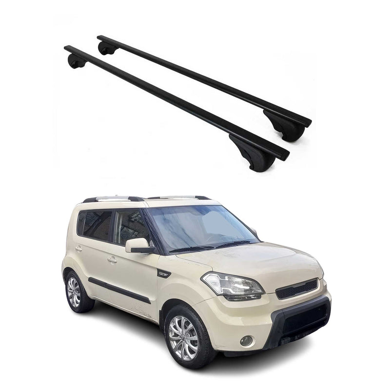 Dachträger Grundtäger für Kia Soul 2008-2013 75kg Metall Schwarz 2 tlg