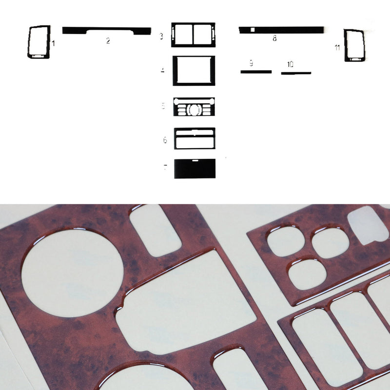 Innenraum Dekor Cockpit für Peugeot 407 2004-2011 Wurzelholz Optik 11tlg