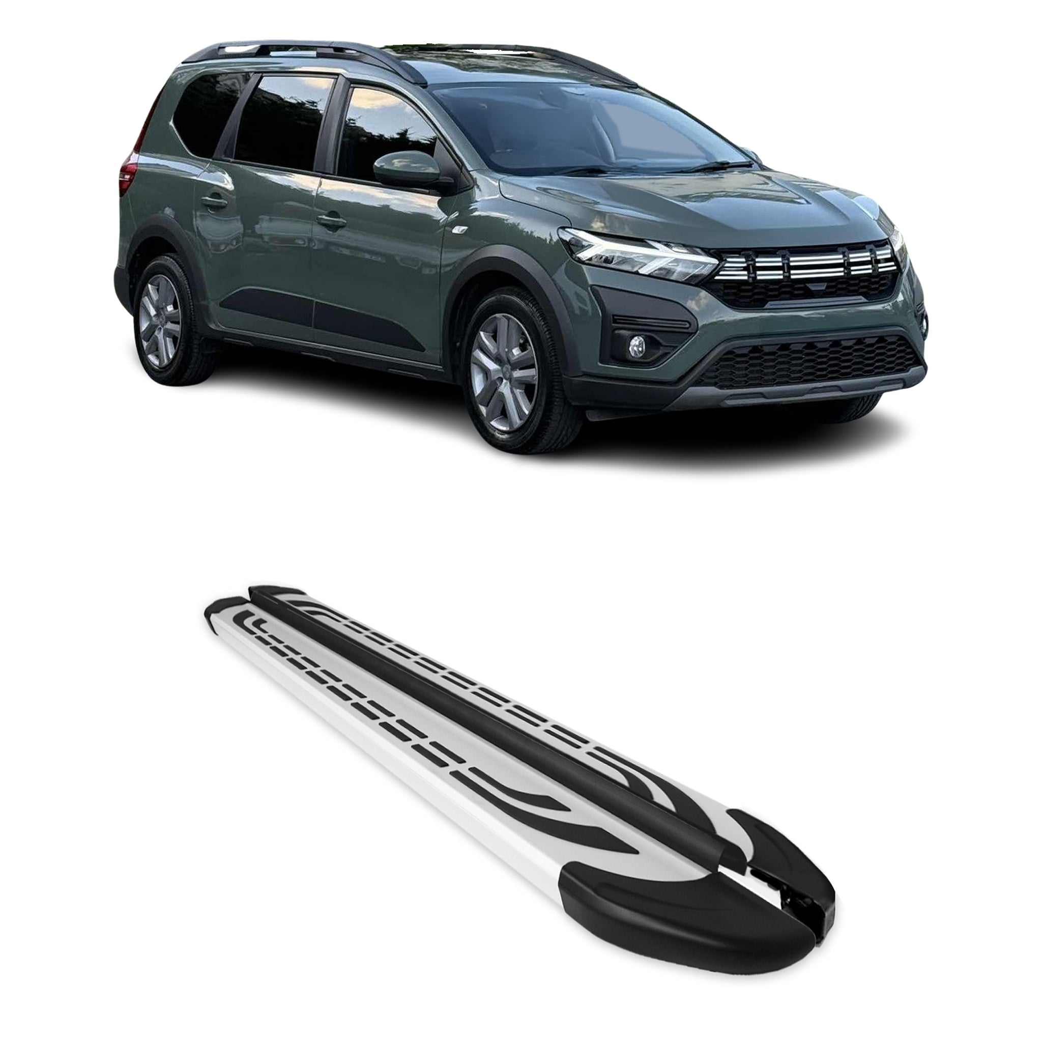Trittbretter Seitenschweller Seitenbretter für Dacia Jogger 2022-2026 Alu Grau