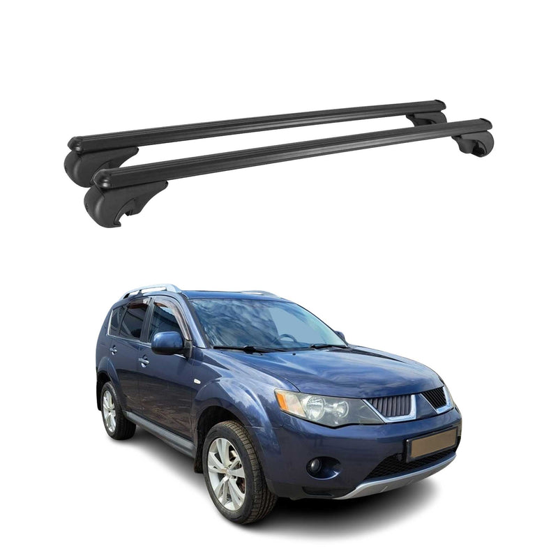 Dachträger für Mitsubishi Outlander MK 2006-2012 Gepäckträger Alu Schwarz 2x