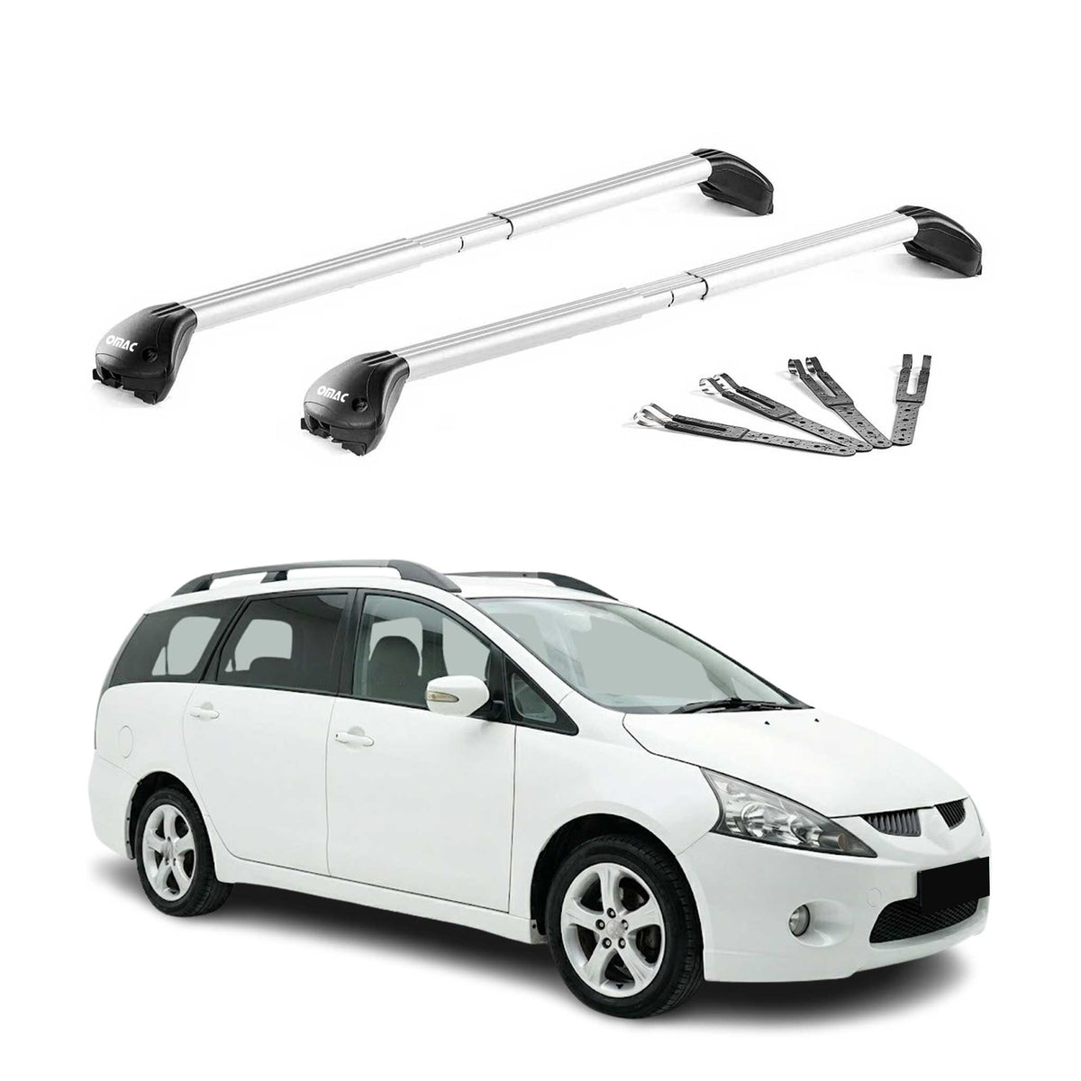 Dachträger Grundtäger für Mitsubishi Grandis 2003-2011 100kg Alu Grau 2x ABE