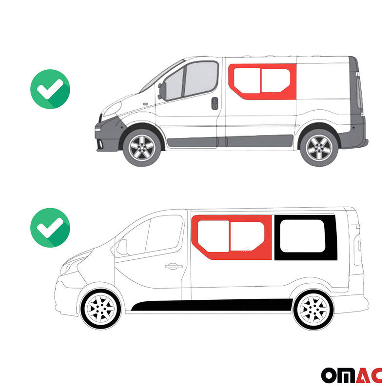 Seitenfenster Schiebefenster für Nissan Primastar 2001-2014 Vorne Links L1 L2