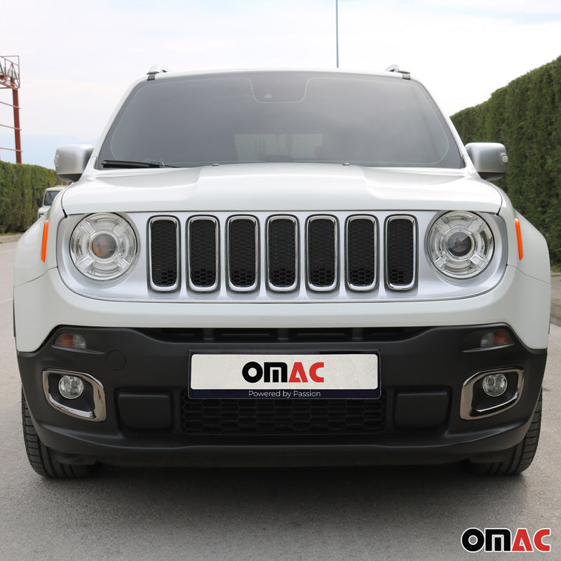 Nebelscheinwerfer Rahmen Umrandung für Jeep Renegade 2014-2019 Chrom Dunkel 2x