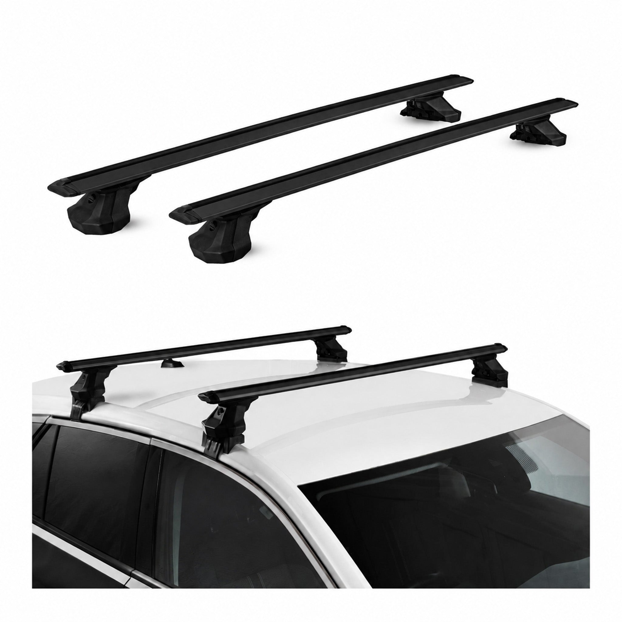 Dachträger Querträger für Renault Clio IV 2012-19 Aluminium 2 Stück TÜV Schwarz