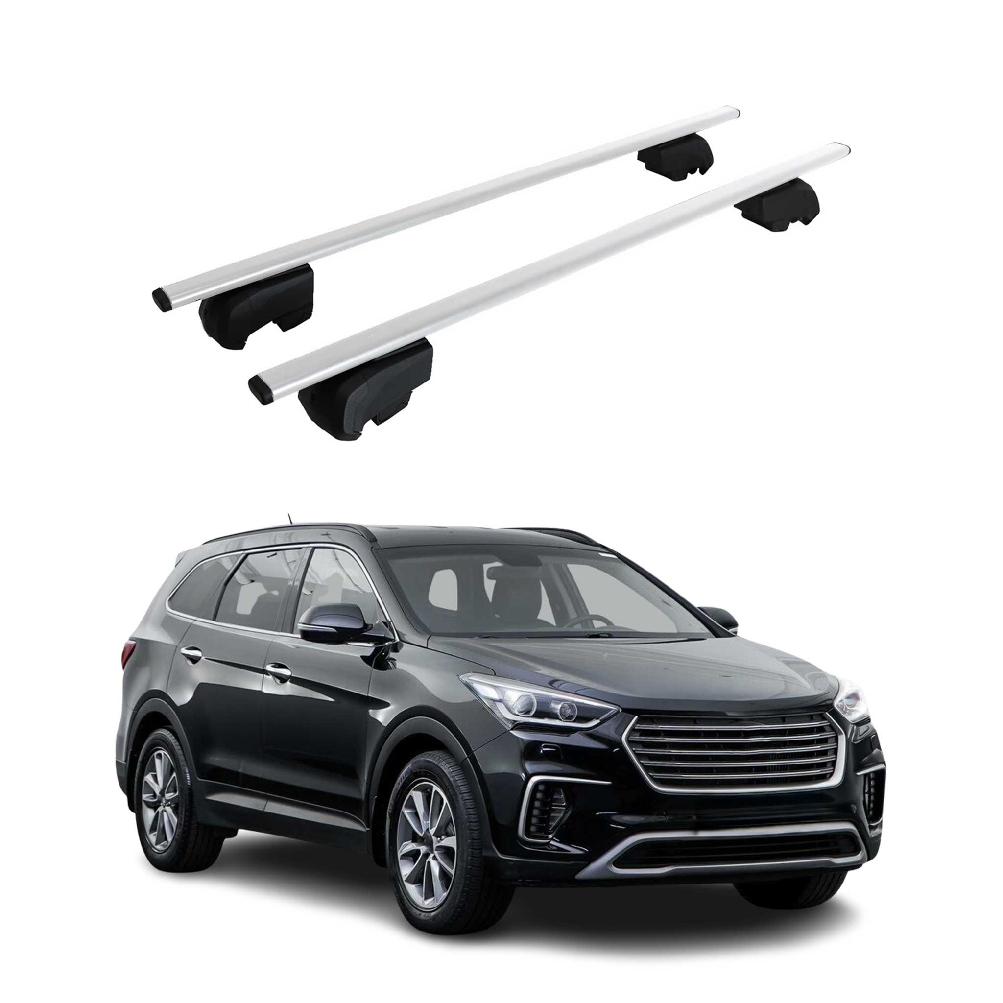 Dachträger für Hyundai Santa Fe III / Grand Santa Fe 2013-2018 Metall Silber 2x