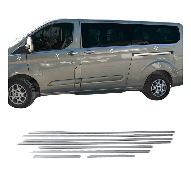 Fensterleisten Zierleisten für Ford Tourneo Custom V362 2013-2023 L1 Chrom 8tlg