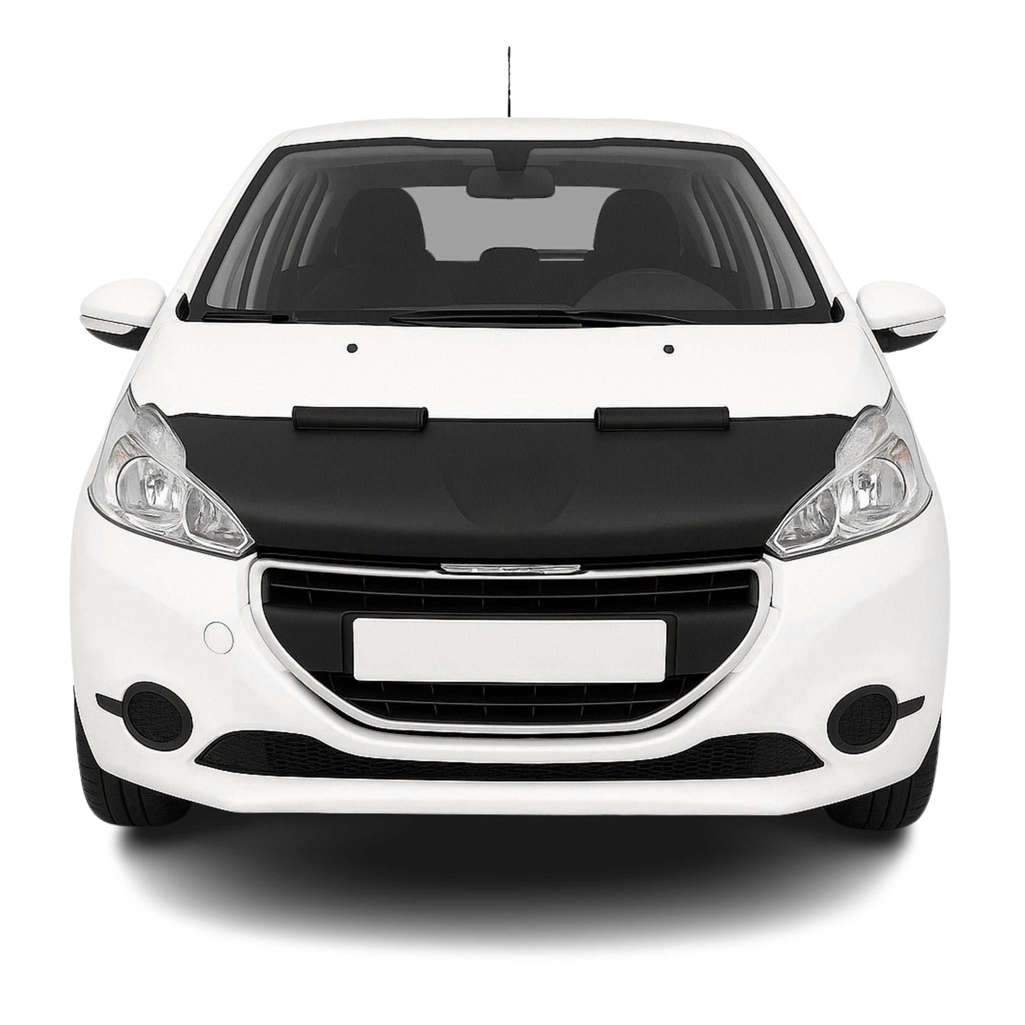 Haubenbra Steinschlagschutz Bonnet Bra für Peugeot 208 2012-2019 Schwarz Halb