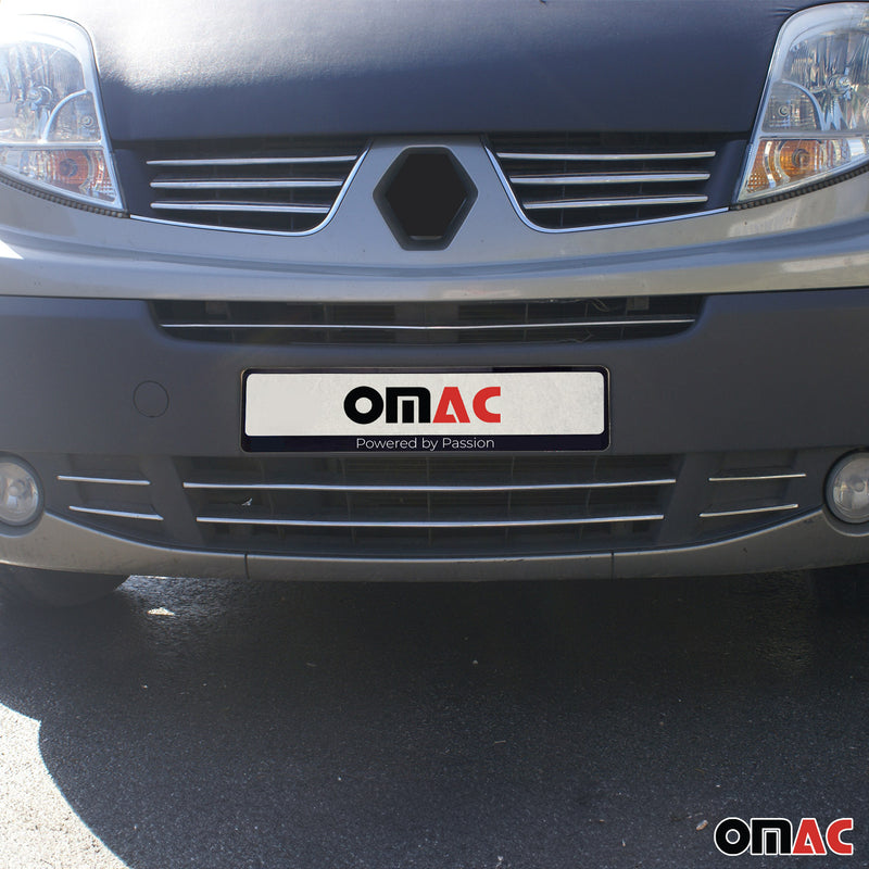 Kühlergrill Leisten Grillleisten für Renault Trafic 2008-2014 Chrom Silber 6x