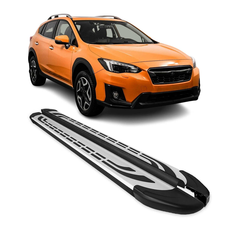 Trittbretter Seitenschweller Seitenbretter für Subaru XV 2012-2018 Schwarz Alu
