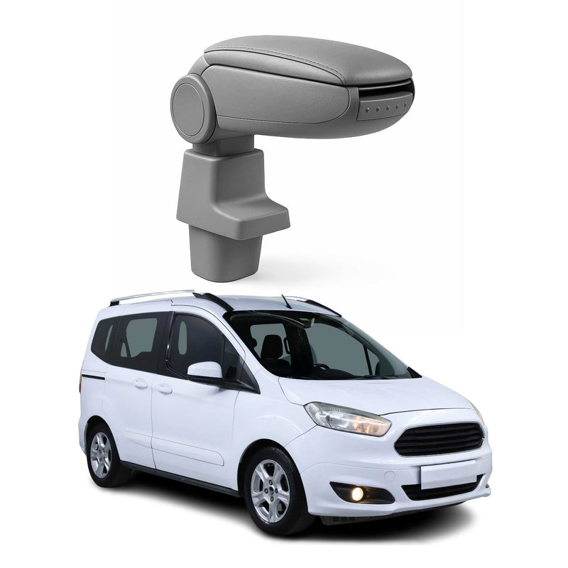 Mittelarmlehne Armlehne für Ford Transit Tourneo Courier 2014-2024 PU-Leder Grau
