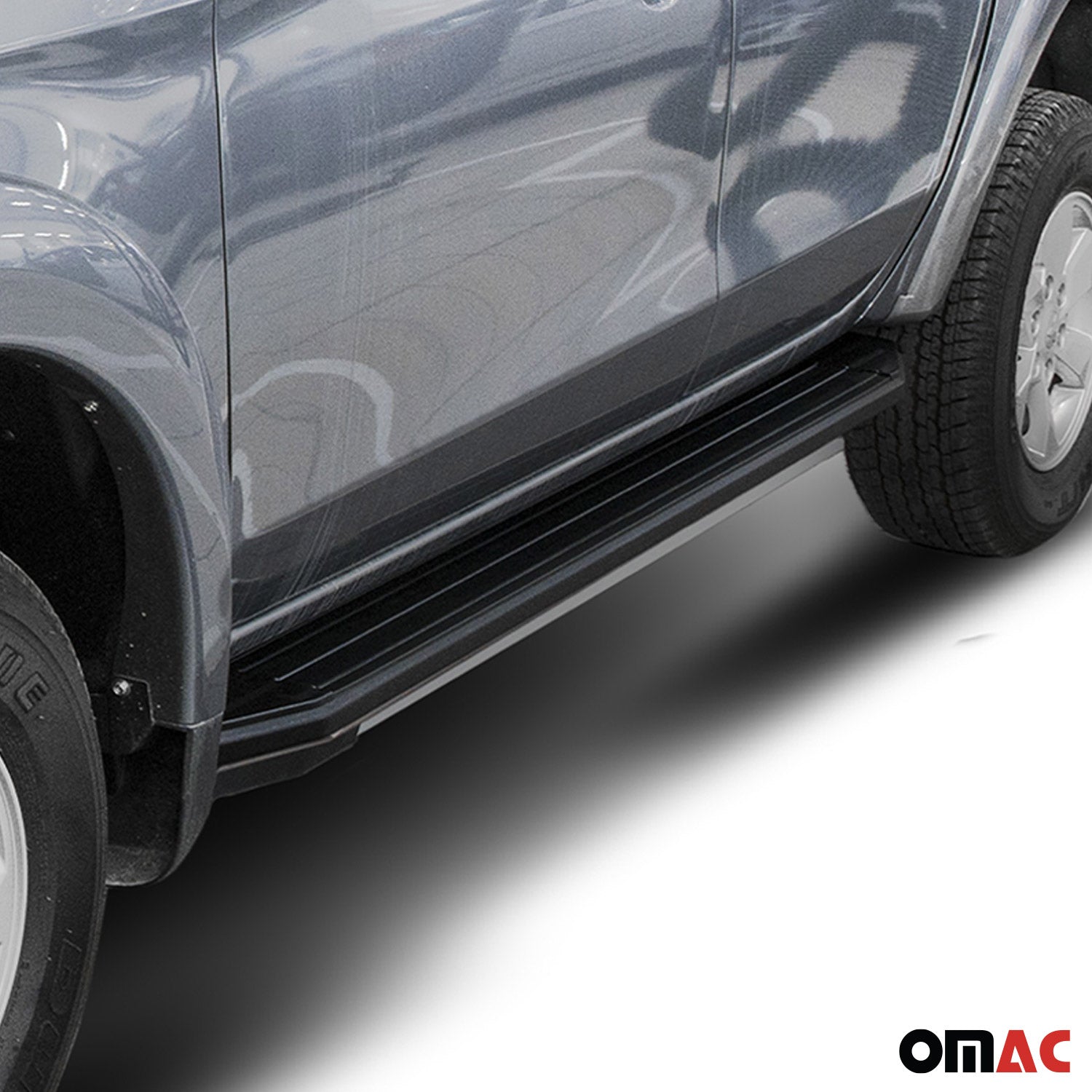 Trittbretter Seitenschweller für Nissan Navara II D40 2005-14 Aluminium Schwarz