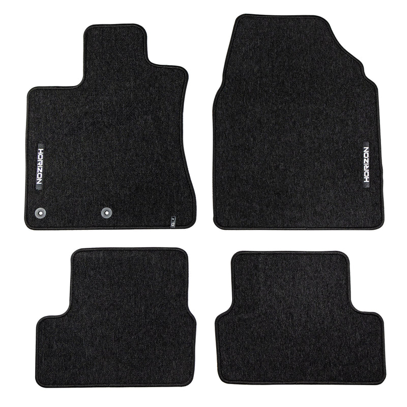 Velours Fußmatten für Nissan Qashqai I 2006-2013 Autoteppich Schwarz 4 Teile