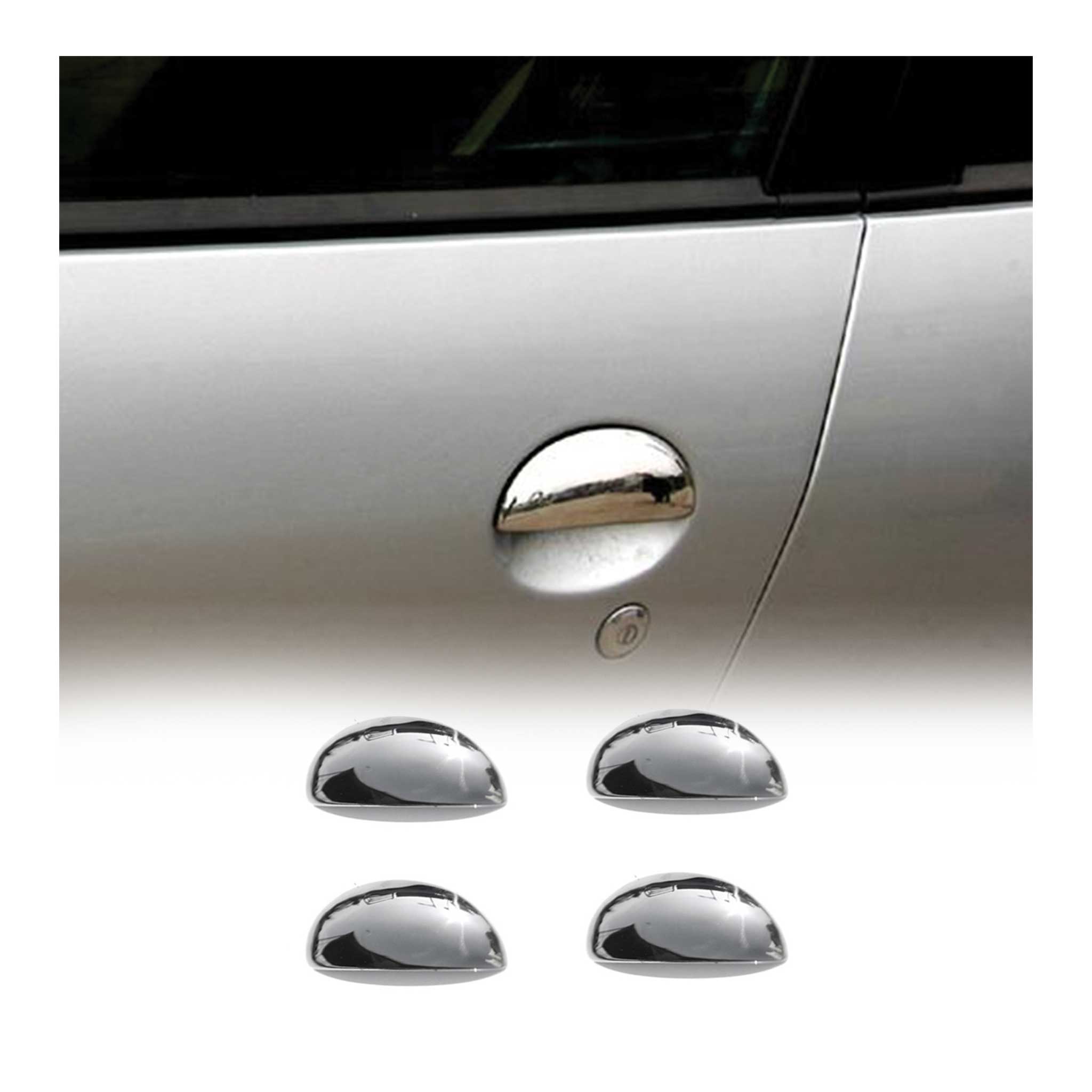 Chrom Türgriffkappen für Peugeot 107 2005-14 / 206+ 2009-13 4-tür Edelstahl 4tlg