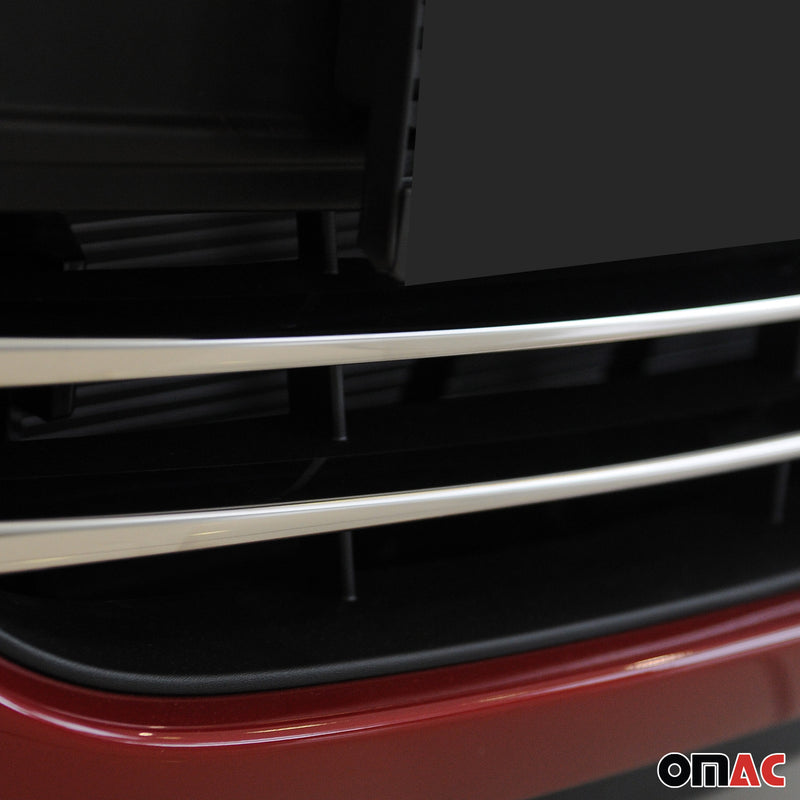 Kühlergrill Leisten Grillleisten für Hyundai i20 2012-2014 Edelstahl Silber 2tlg