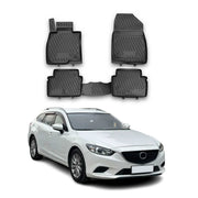 Gummimatten Fußmatten für Mazda6 mk3 Kombi 2012-2025 TPE Automatten Schwarz 4x