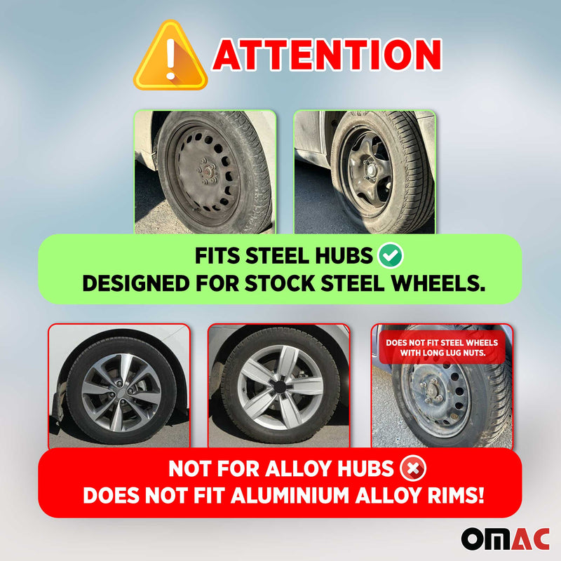 4x Radkappen Radzierblenden Radblenden für Auto 15" Zoll Silber Radkappensatz