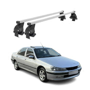 Menabo Dachträger Grundtäger für Peugeot 406 1995-2004 50kg Stahl Silber 2 tlg