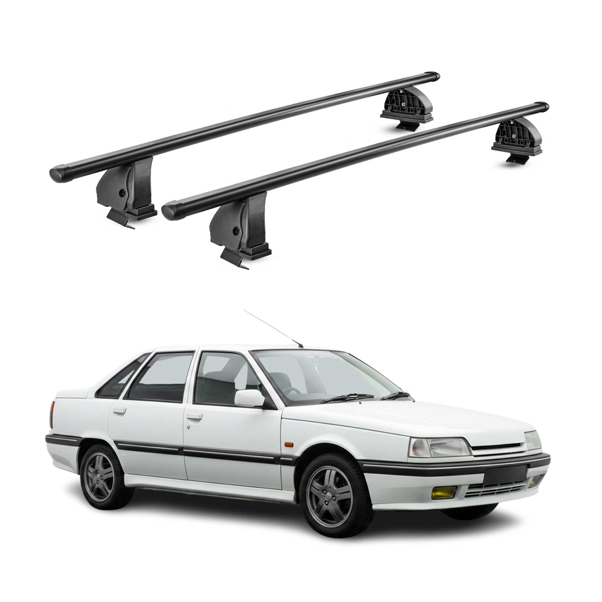 Stahl Dachträger für Renault R21 1989-1995 TÜV Abschließbar 75 kg 2tlg Schwarz