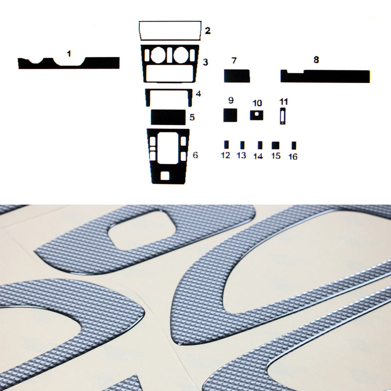 1993-2000 Mercedes C-Klasse W202 Innenraum Dekor Cockpit Carbon Optik 16Tlg
