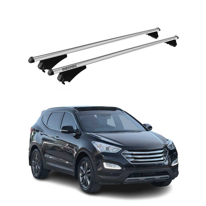 Menabo Dachträger Grundtäger für Hyundai Santa Fe 2012-2018 75kg Alu Silber 2x