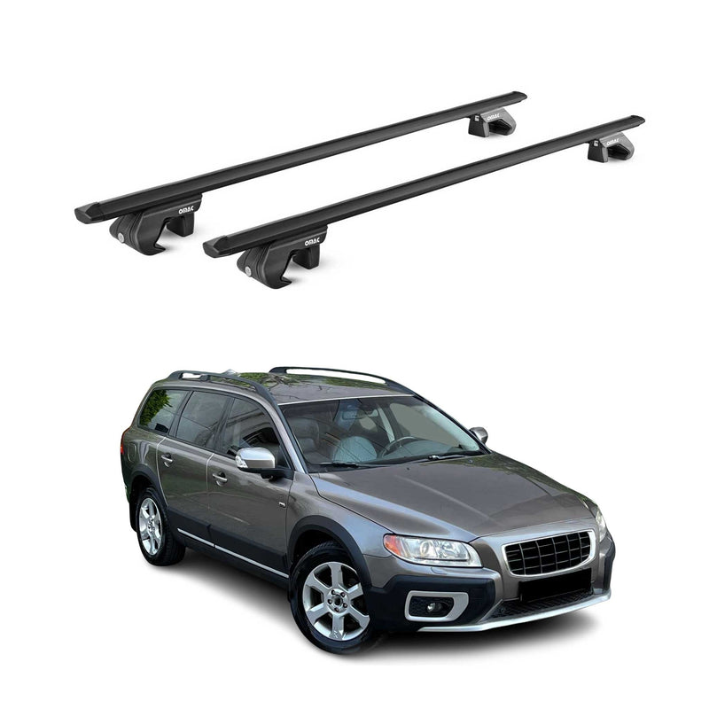 Dachträger Grundtäger für Volvo XC70 mk3 2007-2016 5 tür 90kg Alu Schwarz 2x ABE
