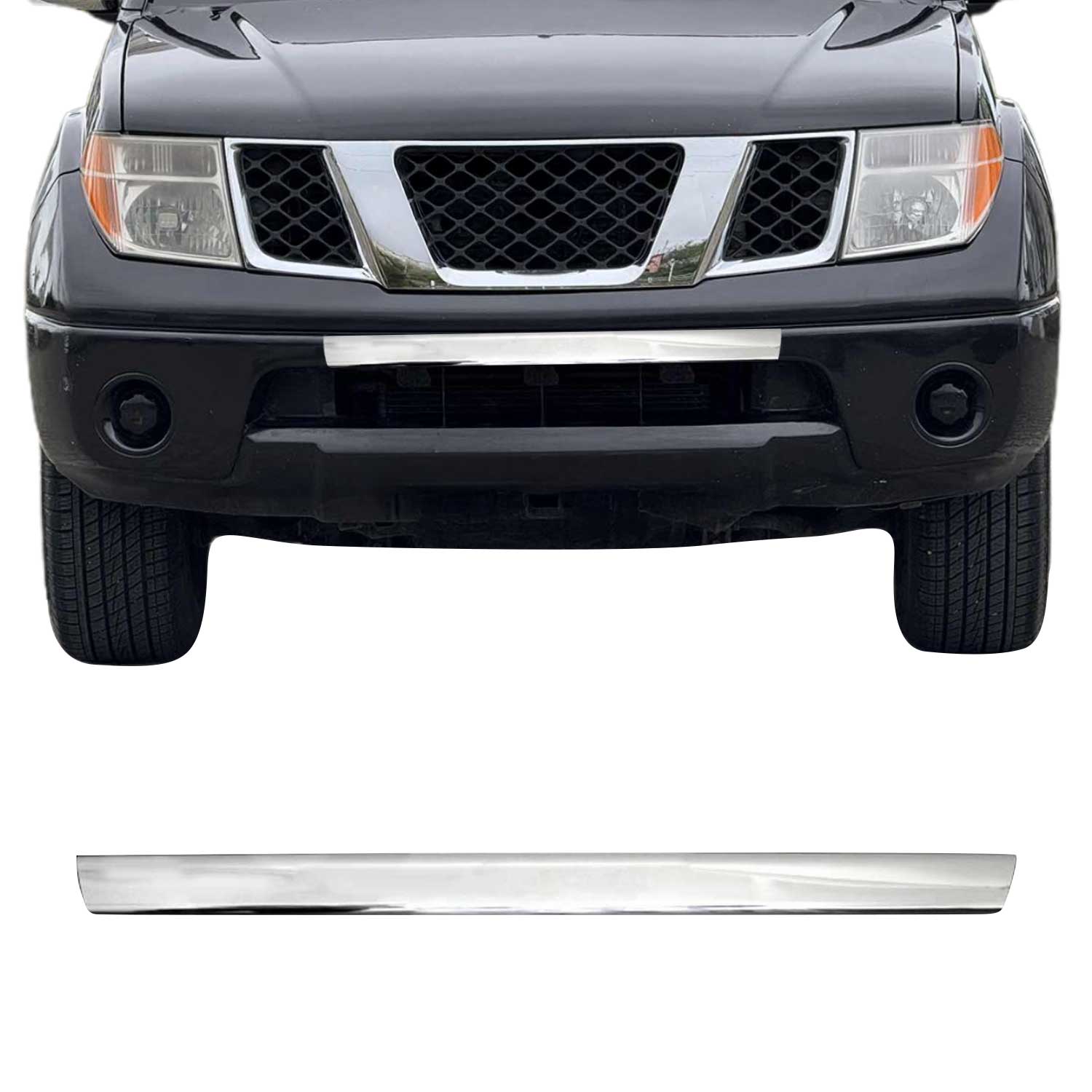 Kühlergrill Leisten Grillleisten für Nissan Navara 2005-2015 Edelstahl Chrom