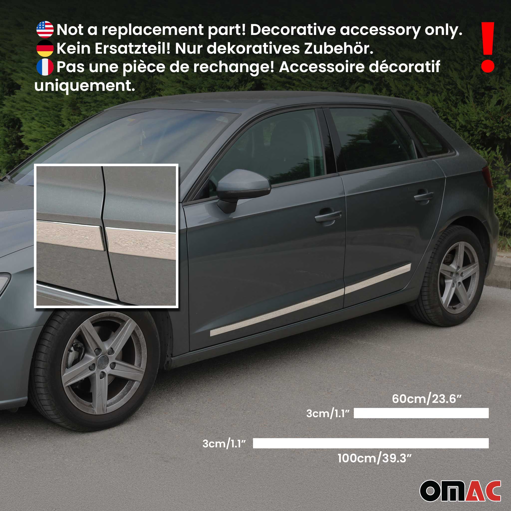 Seitentürleiste Türleisten Türschutzleisten für Audi A3 2012-2025 Edelstahl 4x