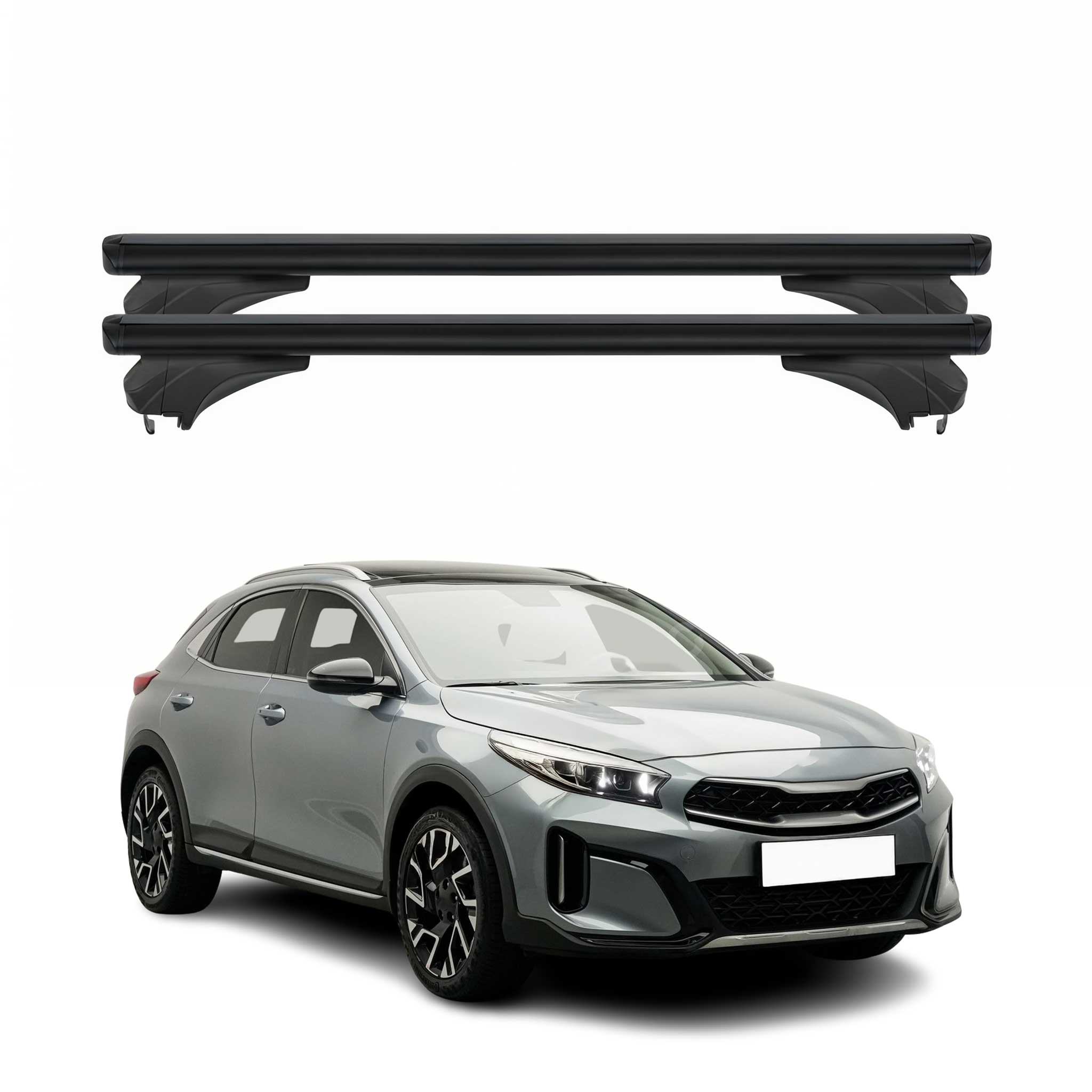 Menabo Dachträger Grundtäger für KIA X-Cee'D 2019-2026 Aluminium Schwarz 2 tlg