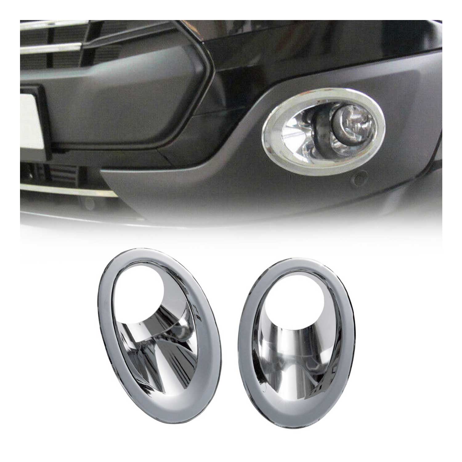 Nebelscheinwerfer Rahmen für Ford Transit Tourneo Custom 2013-2017 Chrom ABS
