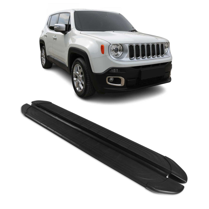 Trittbretter Seitenschweller für Jeep Renegade 2015-2024 Aluminium Schwarz 2tlg