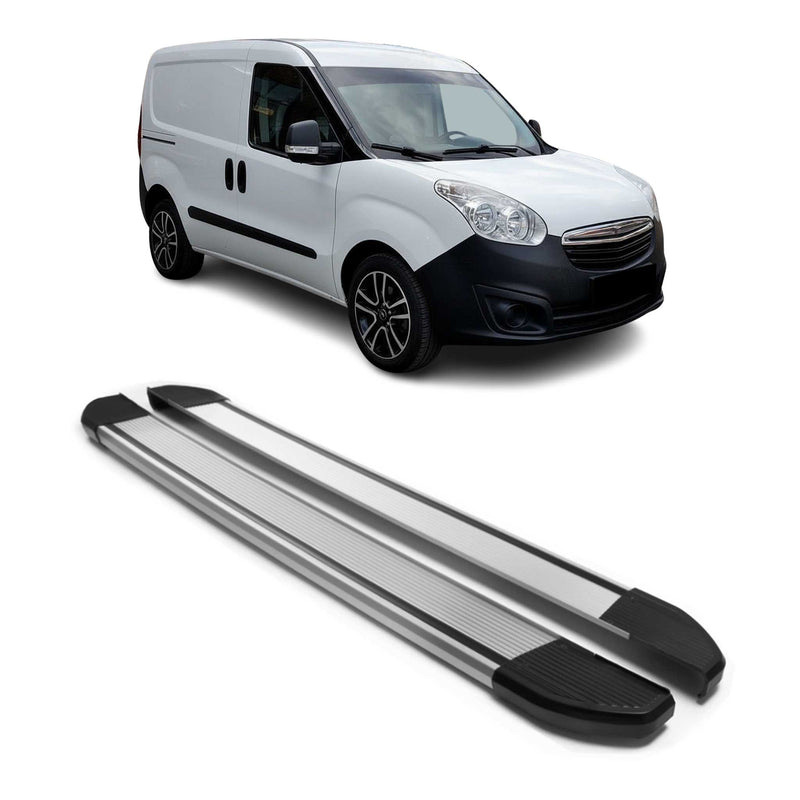 Aluminium Seitenschweller Trittbretter für Opel Combo Kurzer D 2012-2018 Silber