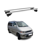 Dachträger Grundtäger für Toyota Hiace mk4 1997-2004 FL 75kg Metall Silber 2 tlg