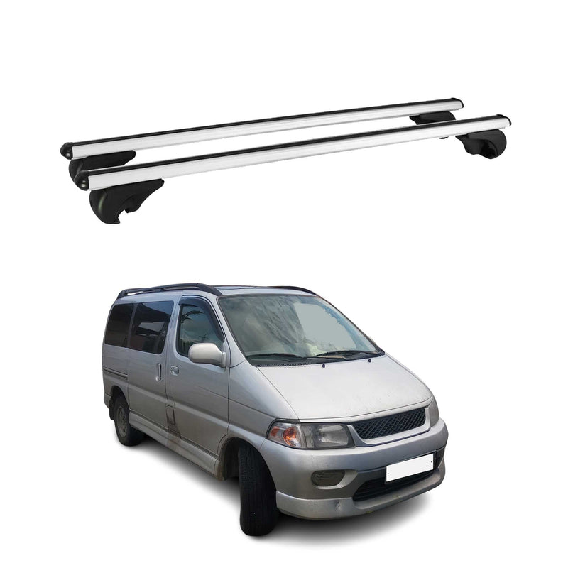 Dachträger Grundtäger für Toyota Hiace mk4 1997-2004 FL 75kg Metall Silber 2 tlg