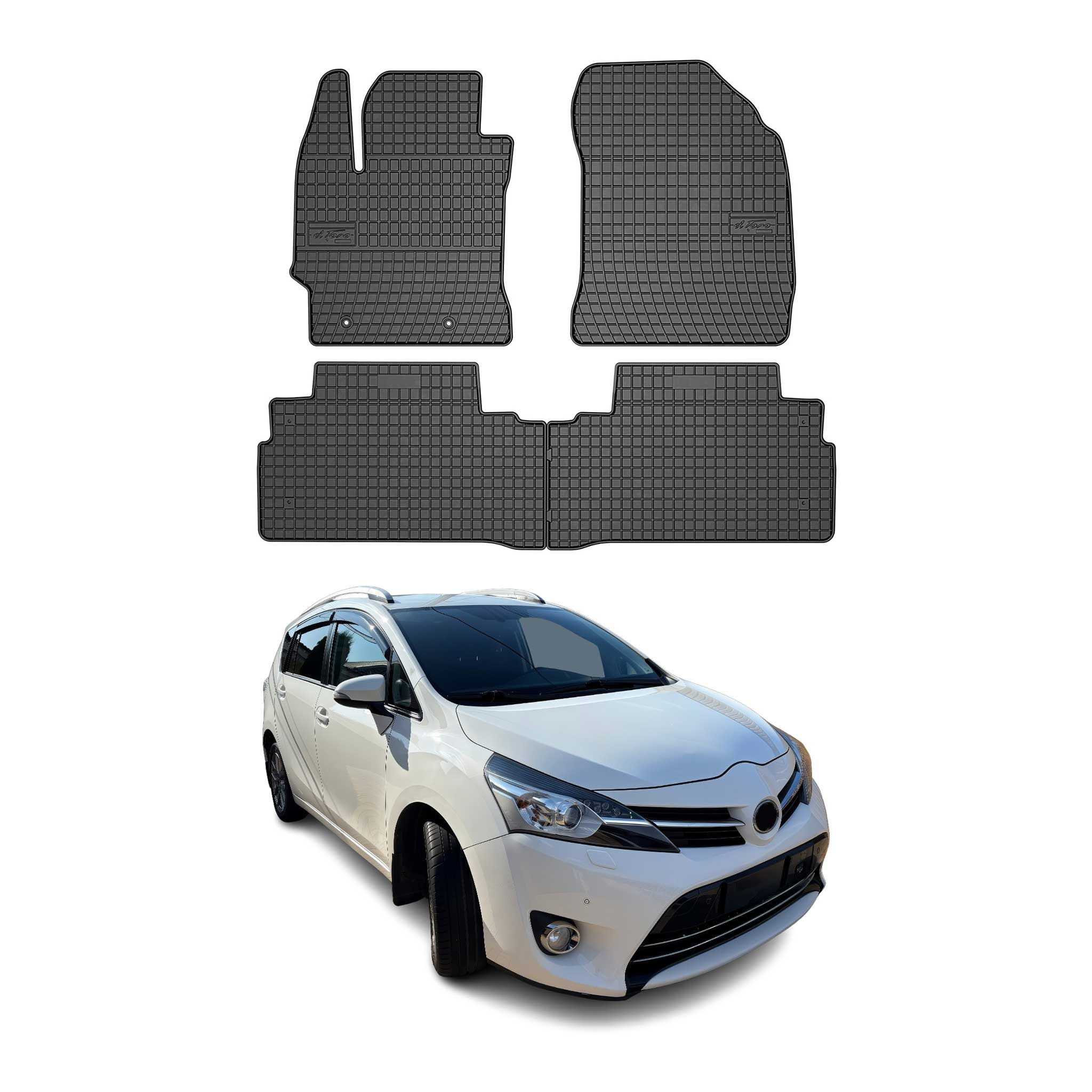 OMAC Gummi Fußmatten für Toyota Verso 2009-2018 Automatten Gummi Schwarz 4tlg