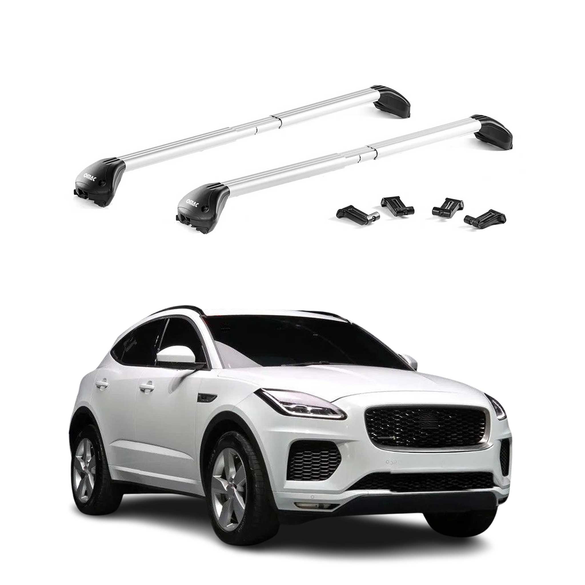 Dachträger Grundtäger für Jaguar E-Pace 2018-2024 100kg Alu Silber 2 tlg ABE