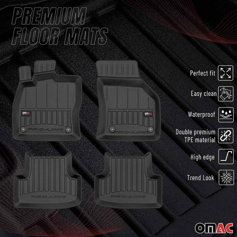 OMAC Gummi Fußmatten für Seat Leon / Leon Schrägheck 2012-2020 Premium TPE 4x