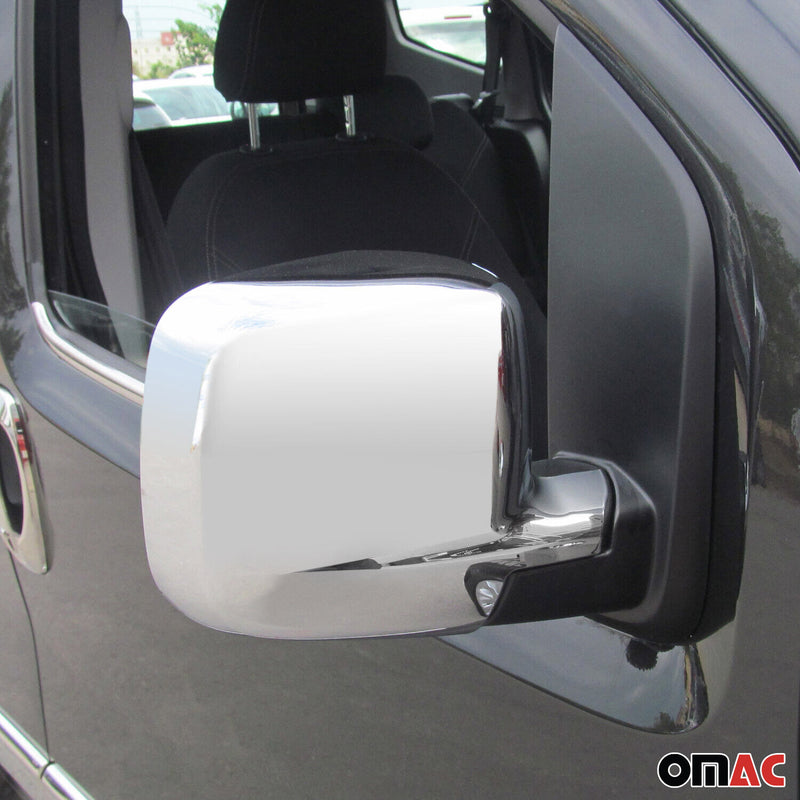 Spiegelkappen Spiegelabdeckung für Fiat Fiorino 2008-2021 Edelstahl Silber 2tlg