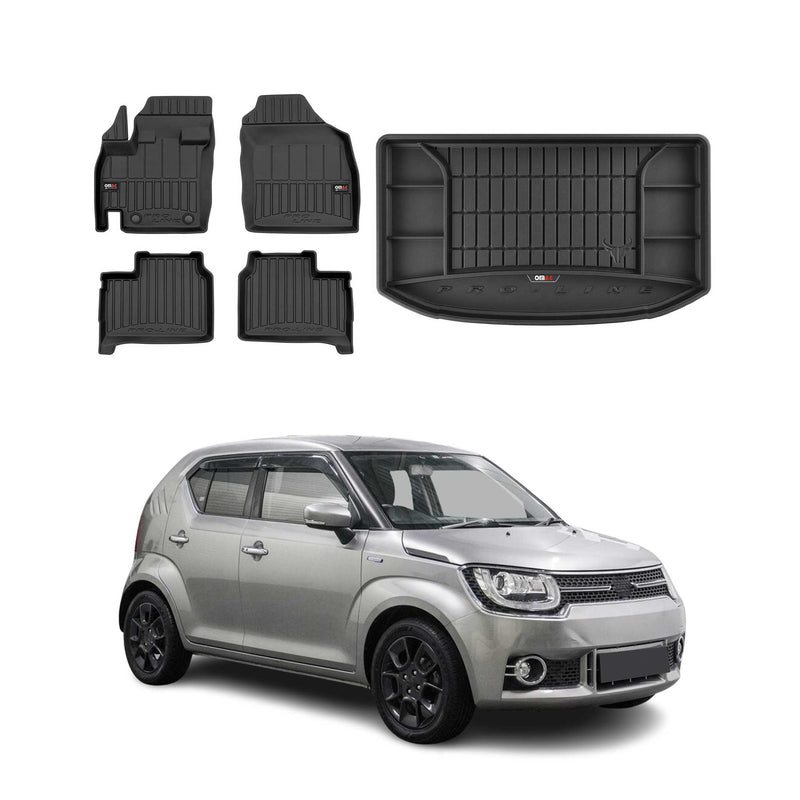OMAC Fußmatten & Kofferraumwanne Set für Suzuki Ignis 3 2016-2025 Gummi 5x