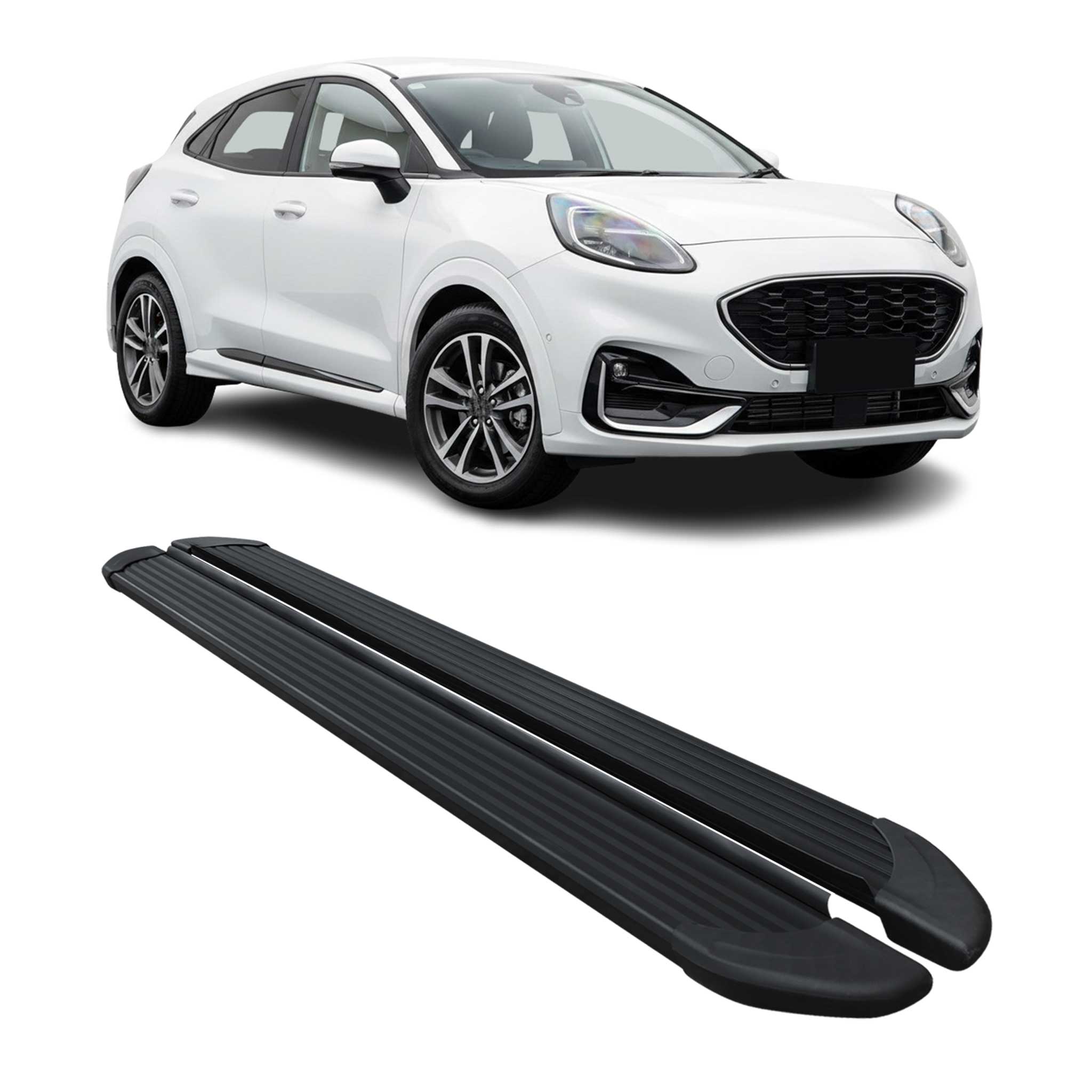 Seitenschweller Trittbretter Schweller für Ford Puma 2019-2026 Aluminium Schwarz