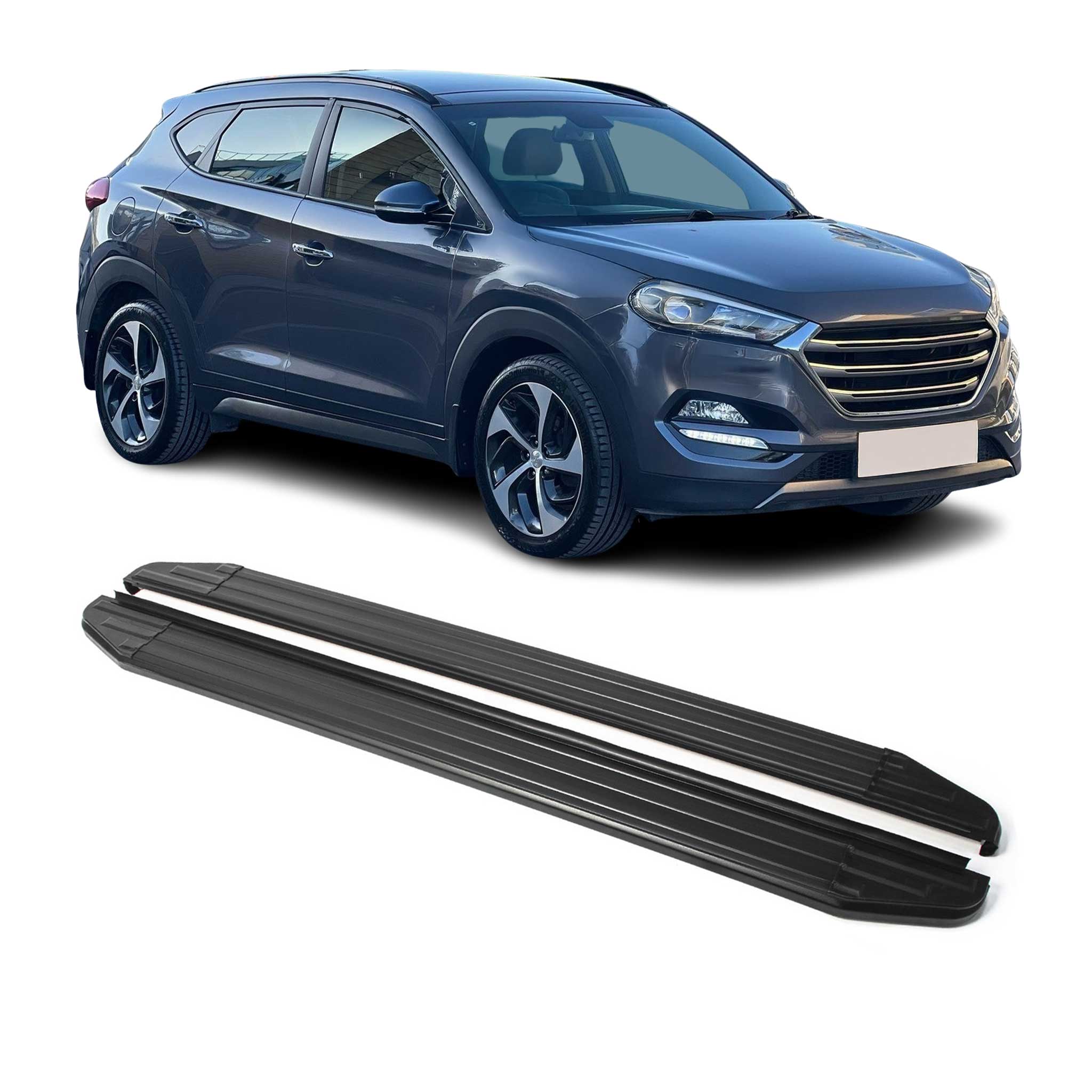 Trittbretter Seitenschweller für Hyundai Tucson 2015-2020 Alu Schwarz ABE