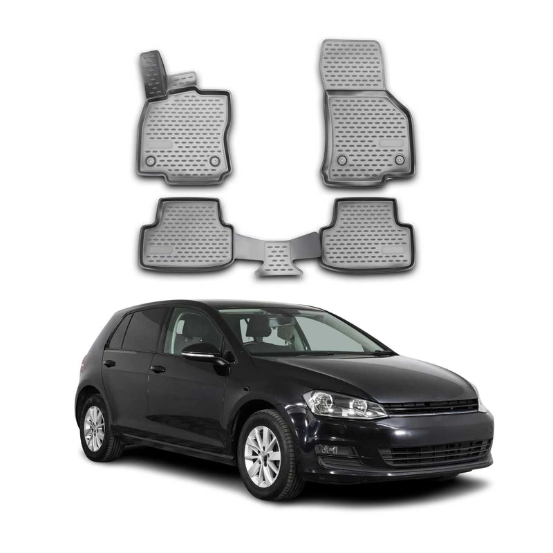 OMAC Gummimatten Fußmatten für VW Golf 7 2012-2019 TPE Automatten Grau 4x